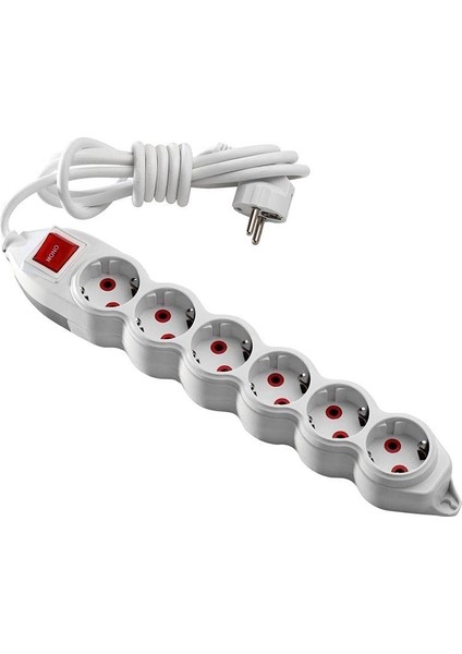 6'lı Topraklı Anahtarlı 5 Metre Grup Priz fiyatları