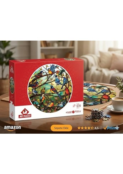 Vitray Orman Korosu 570 Parça Round Puzzle fırsatları