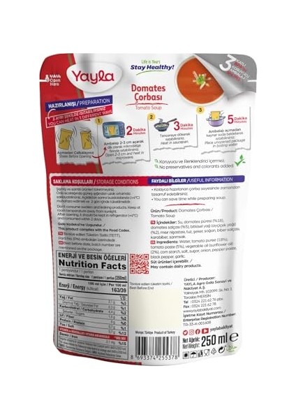 250 G Hazır Domates Çorbası fiyatları