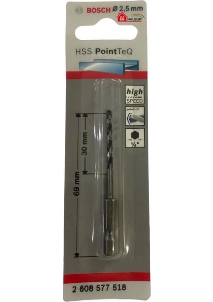 Pointteq Altıgen Şaftlı Hss Matkap Ucu 2,5 mm fiyatları