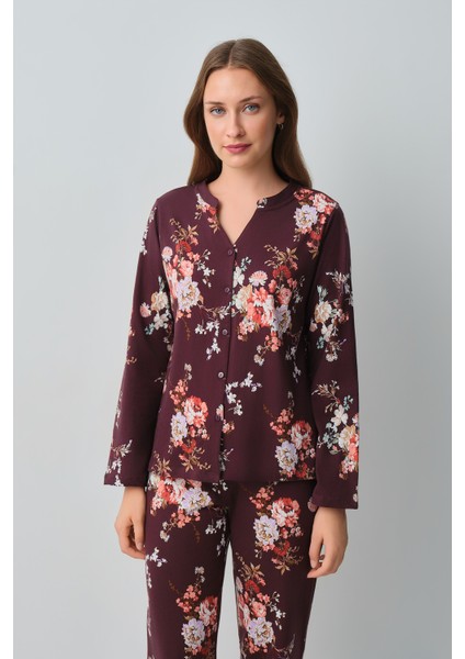 Mimoza Pamuklu Gömlek Yaka Pijama Takımı modelleri