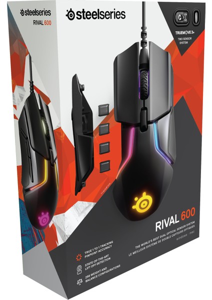 SSM62446 Rival 600 Kablolu Oyuncu Mouse 12000 DPI Sağ El İçin Ergonomik Tasarım
