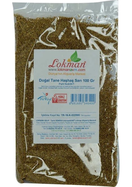 Haşhaş Tohumu Tane Doğal Sarı 100 gr Paket fiyatları