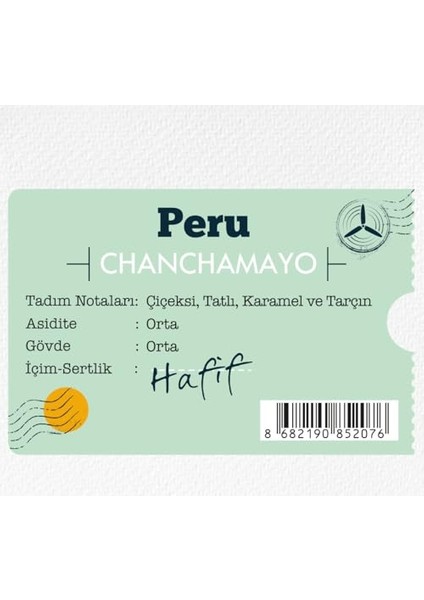 Peru Chanchamayo Yöresel Kahve fiyatları