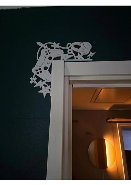 Gamer Kapı Üstü Dekoru, Oyun Odası Tabelası, Beyaz fiyatları