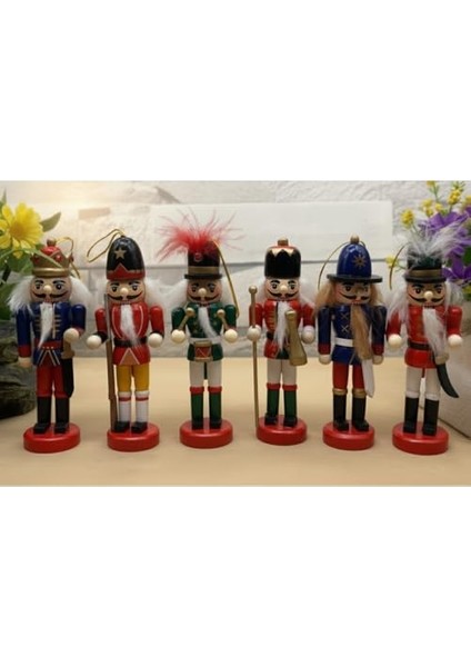 Nutcracker Premium Ahşap Fındıkkıran Asker Figürleri (6'lı), 13 cm modelleri
