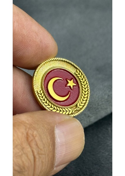 Ay Yıldız Çelenk Altın Kaplama Yaka Rozeti fırsatları