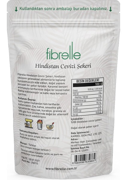 Hindistan Cevizi Şekeri 100 G fiyatları