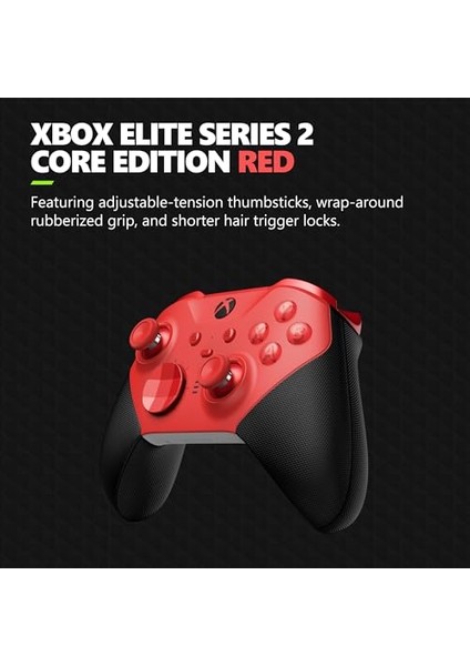 Xbox Elite Series 2 Core Wireless Gaming Controller – Red – Xbox Series X|s, Xbox One, Windows Pc, A fırsatları