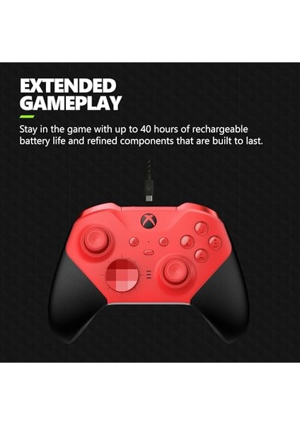 Xbox Elite Series 2 Core Wireless Gaming Controller – Red – Xbox Series X|s, Xbox One, Windows Pc, A