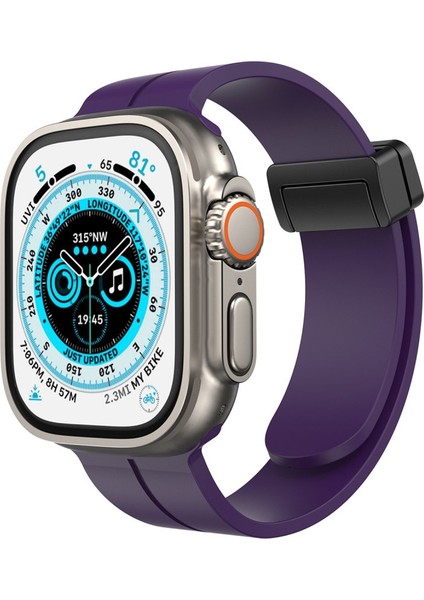 Apple Watch 42MM Uyumlu KR412 Elegance Stylısh Kordon - Derin Mor fırsatları