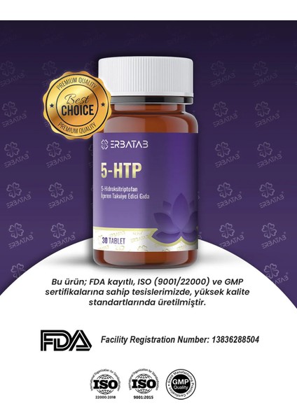 5-Htp Hidroksitriptofan İçeren Takviye Edici Gıda 30 Tablet