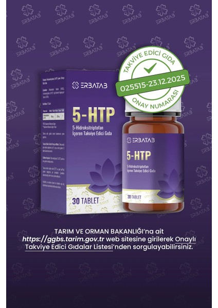 5-Htp Hidroksitriptofan İçeren Takviye Edici Gıda 30 Tablet
