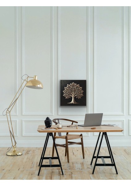 Bronz Ağaç Kanvas Tablo 60X60CM fırsatları