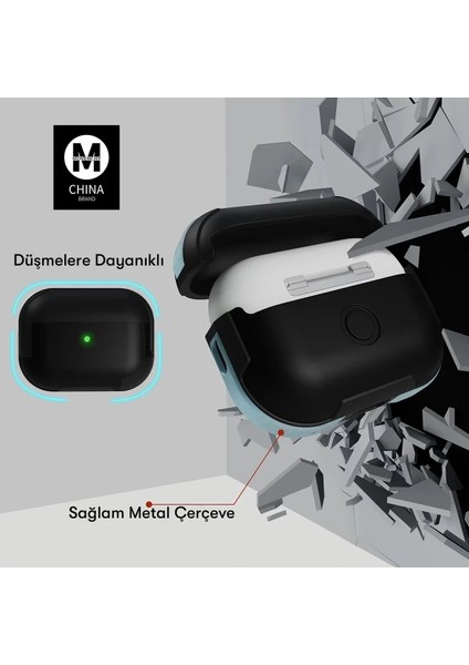 Movenchy Apple Airpods 3 (3.nesil) Mo-A8 Armor Kılıf - Gümüş