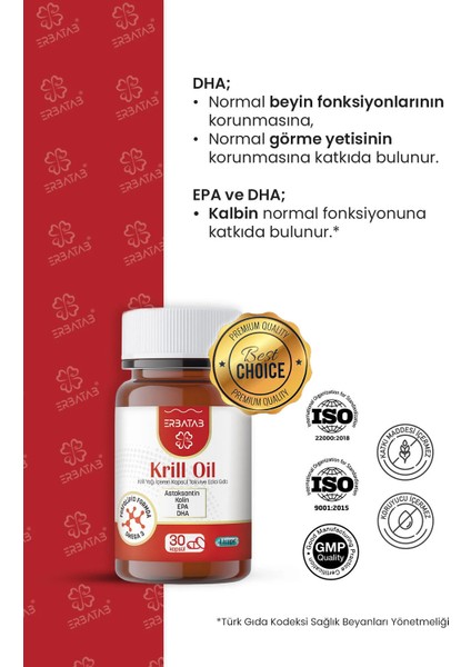 Krill Oil 500 Mg 30 Kapsül Doğal Astaksantin ve Kolin İçeren Takviye Edici Gıda indirimleri