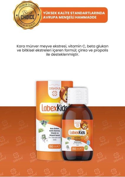 Labex Kids Çinko Kekik Beta Glukan Karamürver Çocuk Multivitamin Şurup 150 ML fırsatları