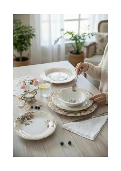 Porselen Rosey 24 Parça Yemek Takımı fırsatları