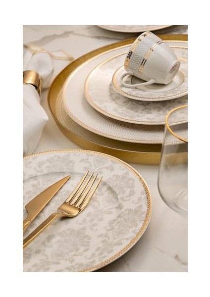 Bone Kalipso 68 Parça 12 Kişilik Yemek Takımı, Damask fiyatları
