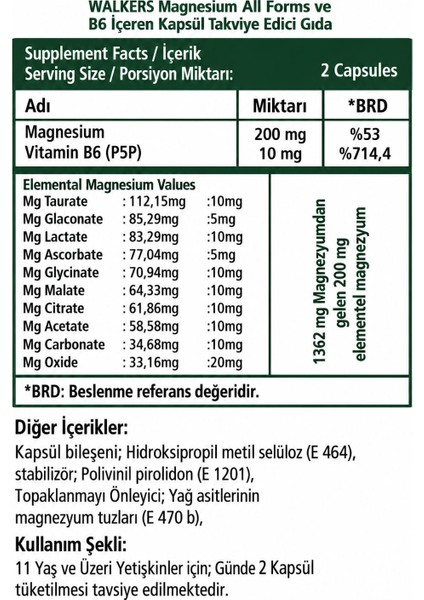 Walkers Allforms Magnezyum 3lü Paket indirimleri