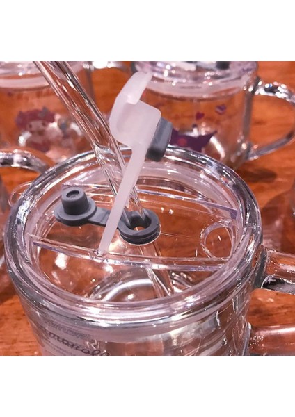 Kawaii Hello Kitty Pipetli Kulplu Cam Bardak fiyatları