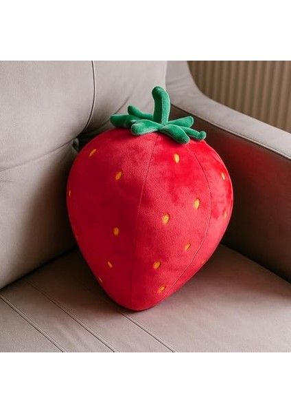 33 cm Kırmızı Çilek Figürlü Puffy Kırlent Yastık fiyatları