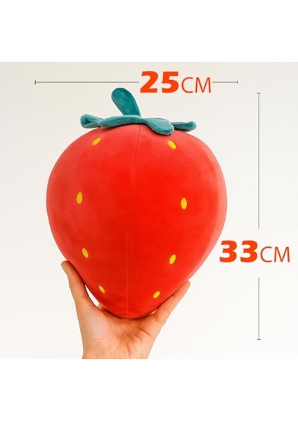 33 cm Kırmızı Çilek Figürlü Puffy Kırlent Yastık fırsatları