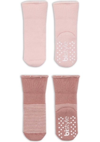 2'li Çemberli Kaymaz Havlu Soket Çorap 10503 Pudra Pembe modelleri