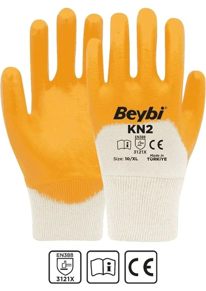 Pamuk Nitirl KN2 10 Beden Sarı Eldiven 12li Paket EN388 (3121X) Unisex Özellikler