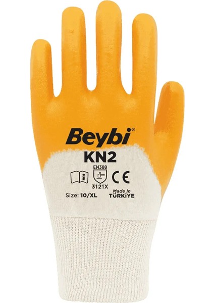Pamuk Nitirl KN2 10 Beden Sarı Eldiven 12li Paket EN388 (3121X) Unisex Özellikler