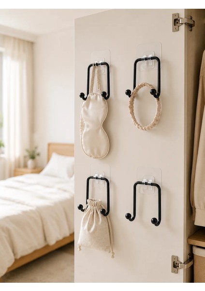 4'lü Yapışkanlı Askı Seti Mutfak Banyo ve Ev Için Duvar Askısı modelleri