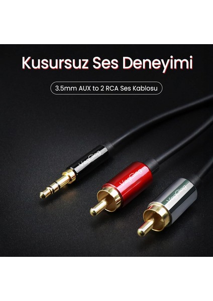 3.5mm Aux To 2 Rca Ses Kablosu 1.5 Metre fiyatları