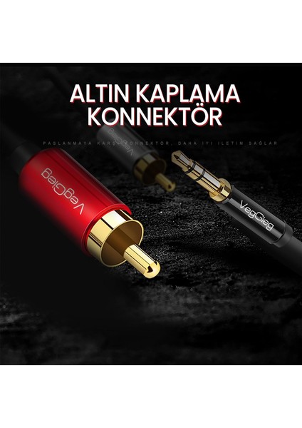 3.5mm Aux To 2 Rca Ses Kablosu 1.5 Metre modelleri