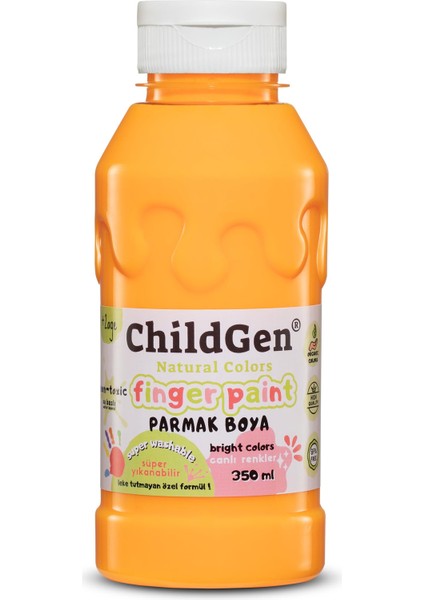 Süper Yıkanabilir Parmak Boya, 350 ml Şişe, Turuncu fiyatları