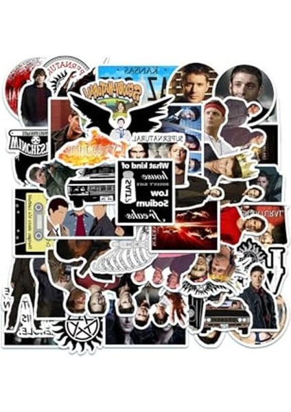 Supernatural Dizisi Temalı Notebook Sticker Seti modelleri