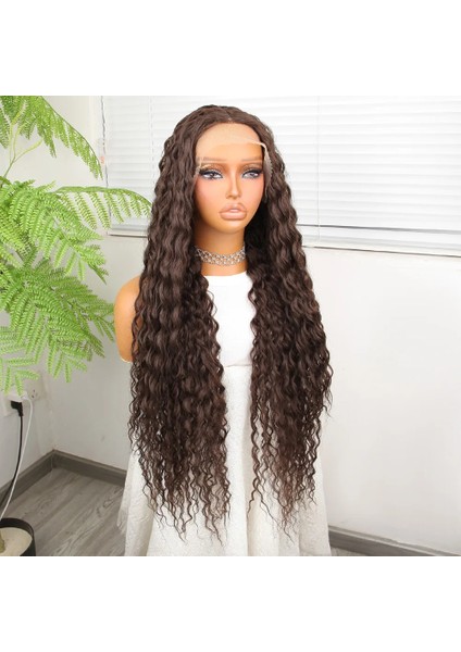 Afro Dalga Kumral Fiber Sentetik Tül Peruk fiyatları