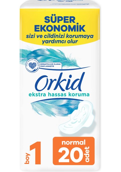 Orkid Extra Hassas Koruma Normal (Boy 1) Kanatlı Hijyenik Ped 20 Adet fiyatları