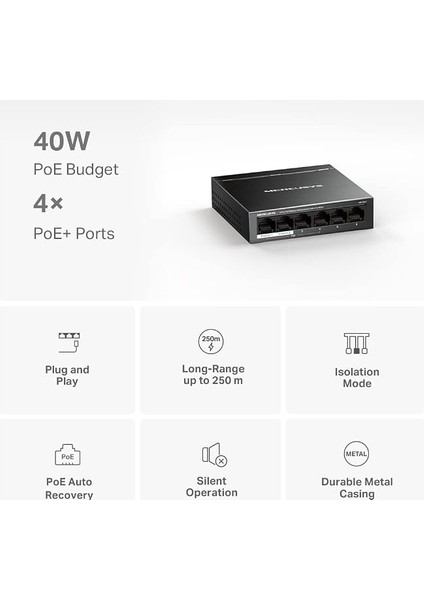 MS106LP, 6-Port 10/100MBPS Desktop Switch With 4-Port Poe+ fırsatları