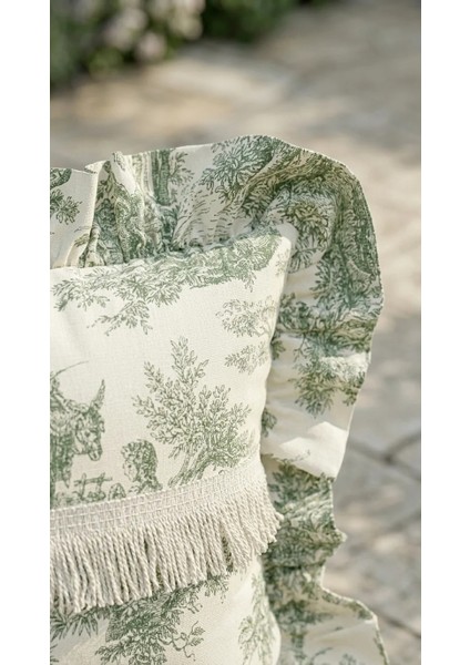 Toile Verde Ruffle Yastık fırsatları