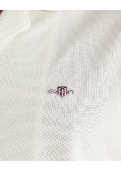 Men's White Button-Down Collar Logo Shirt indirimleri