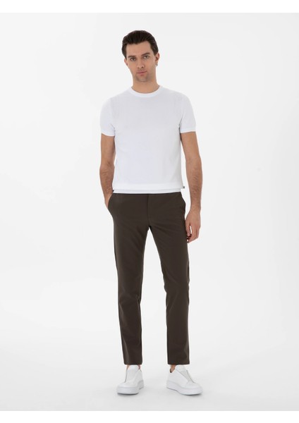 White Slim Fit Crew Neck Knit T-Shirt fırsatları