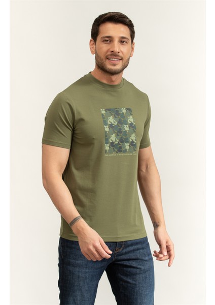 Men's Crew Neck T-Shirt Green fiyatları