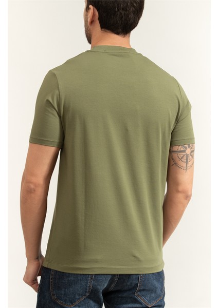 Men's Crew Neck T-Shirt Green fırsatları