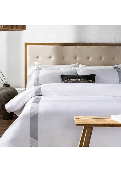 Free Bamboo King Size Duvet Cover Set 230X220 cm White/grey fiyatları