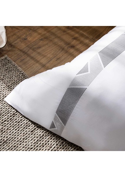 Free Bamboo King Size Duvet Cover Set 230X220 cm White/grey indirimleri