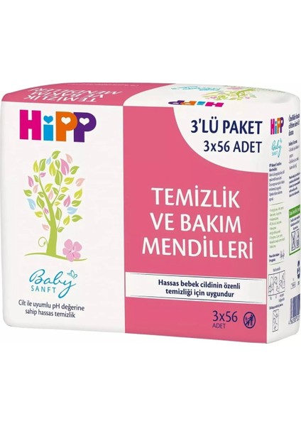 Zenviaa Mey Ithalat® Temizlik ve Bakım Mendili 3'lü 168 Yaprak ZNV20296545