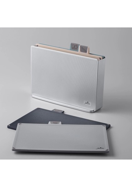 Smart Grey 4-Piece Cutting Board Set With Stand - Grey modelleri