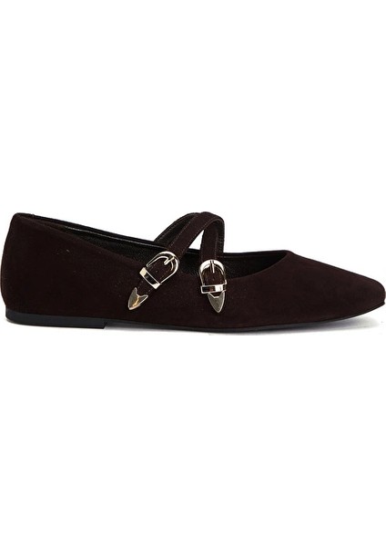 Dark Brown Suede Ballet Flats fiyatları