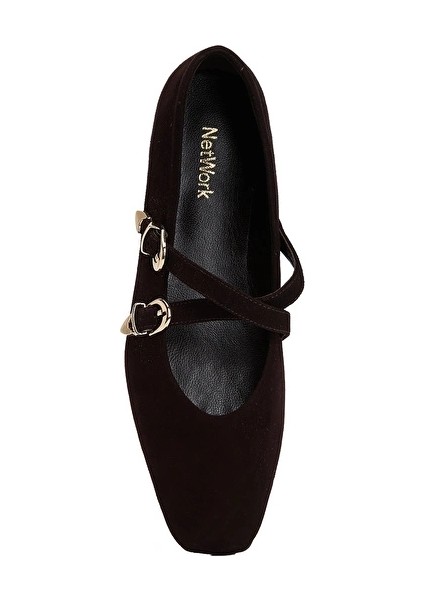 Dark Brown Suede Ballet Flats fırsatları