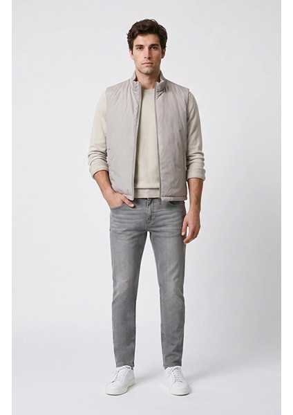 Stone Stand Collar Pocket Detail Casual Vest fiyatları
